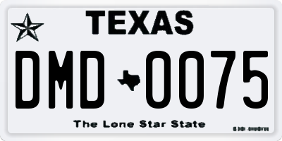 TX license plate DMD0075