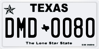 TX license plate DMD0080