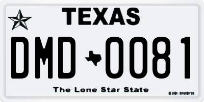 TX license plate DMD0081