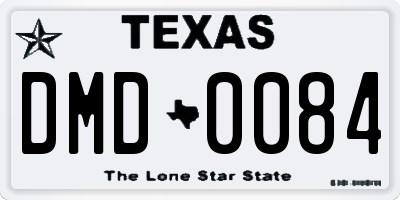 TX license plate DMD0084