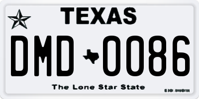 TX license plate DMD0086