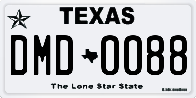 TX license plate DMD0088