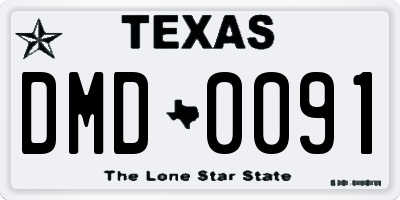 TX license plate DMD0091