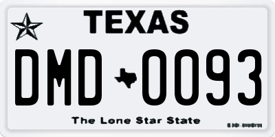 TX license plate DMD0093