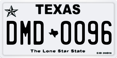 TX license plate DMD0096