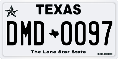 TX license plate DMD0097