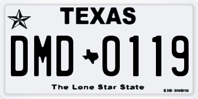 TX license plate DMD0119