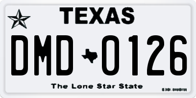 TX license plate DMD0126