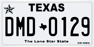 TX license plate DMD0129