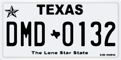 TX license plate DMD0132