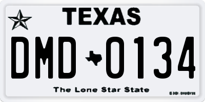 TX license plate DMD0134