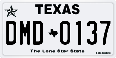 TX license plate DMD0137