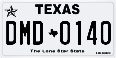 TX license plate DMD0140