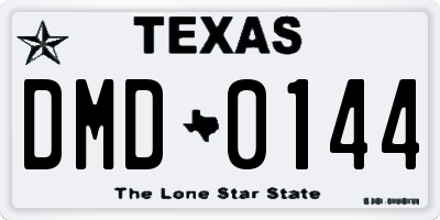 TX license plate DMD0144