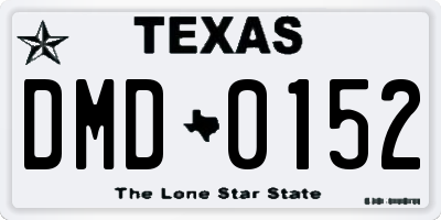 TX license plate DMD0152