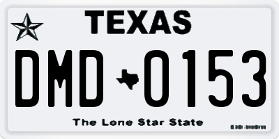 TX license plate DMD0153