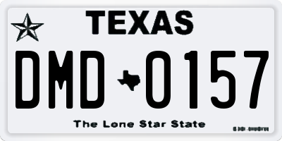 TX license plate DMD0157