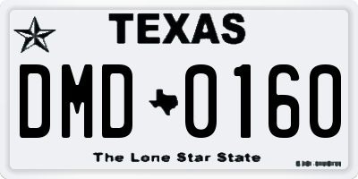 TX license plate DMD0160