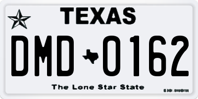 TX license plate DMD0162
