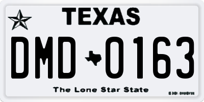 TX license plate DMD0163