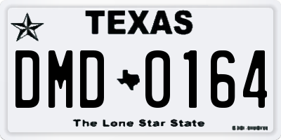 TX license plate DMD0164