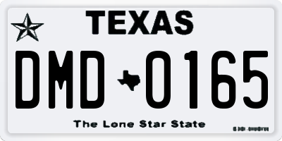 TX license plate DMD0165