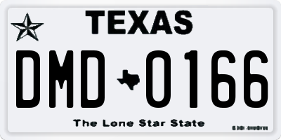 TX license plate DMD0166