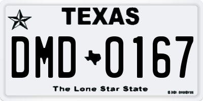 TX license plate DMD0167