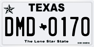 TX license plate DMD0170