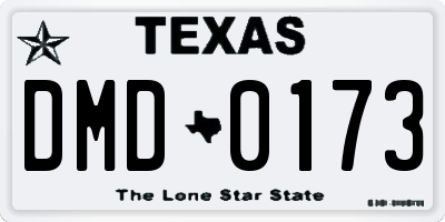 TX license plate DMD0173