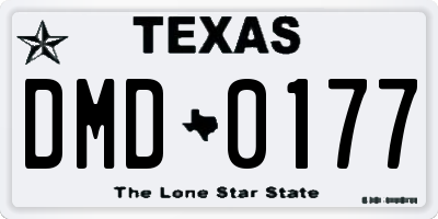 TX license plate DMD0177