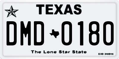 TX license plate DMD0180