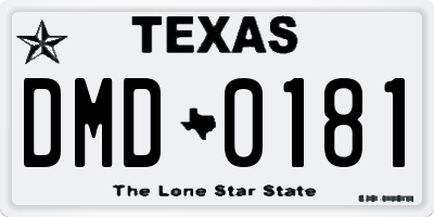 TX license plate DMD0181