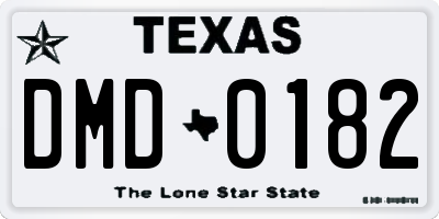 TX license plate DMD0182