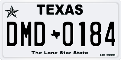 TX license plate DMD0184
