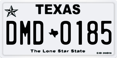 TX license plate DMD0185