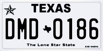 TX license plate DMD0186