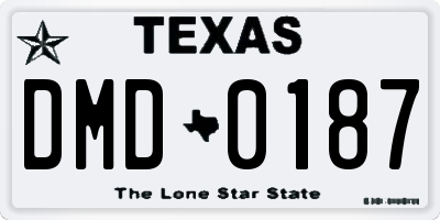 TX license plate DMD0187