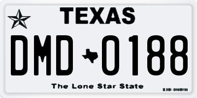 TX license plate DMD0188