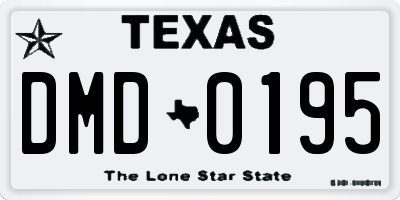 TX license plate DMD0195