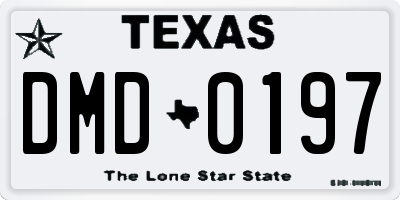 TX license plate DMD0197