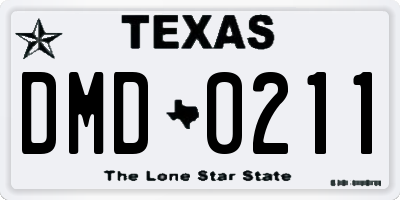 TX license plate DMD0211