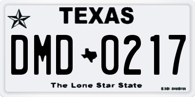 TX license plate DMD0217