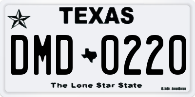 TX license plate DMD0220