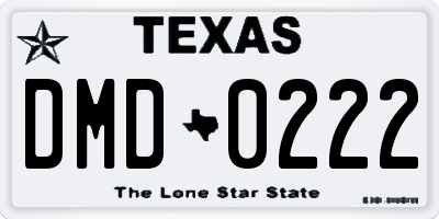 TX license plate DMD0222