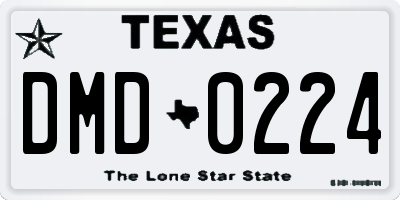 TX license plate DMD0224