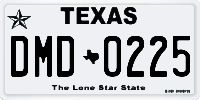 TX license plate DMD0225