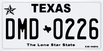 TX license plate DMD0226