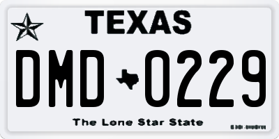 TX license plate DMD0229