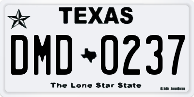 TX license plate DMD0237